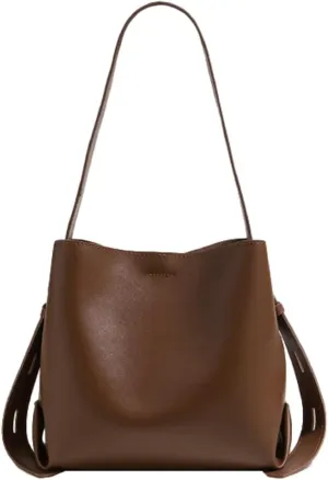 Vegan Leather Bucket Tote Purse for Women Trendy Adjustable Strap Crossbody Handbags Shoulder Bag Magnetic Snap