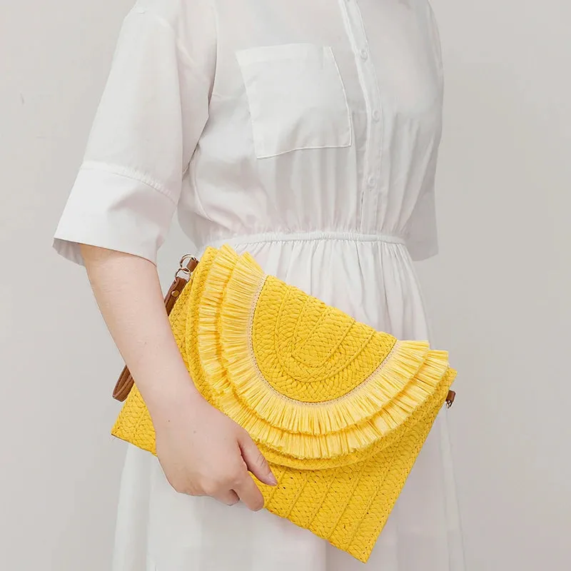 Veloria™ Tassel Flap Straw Bag