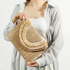 Veloria™ Tassel Flap Straw Bag