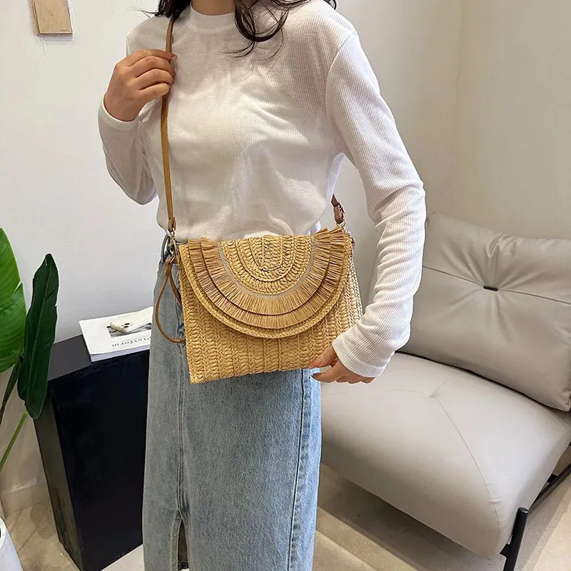 Veloria™ Tassel Flap Straw Bag
