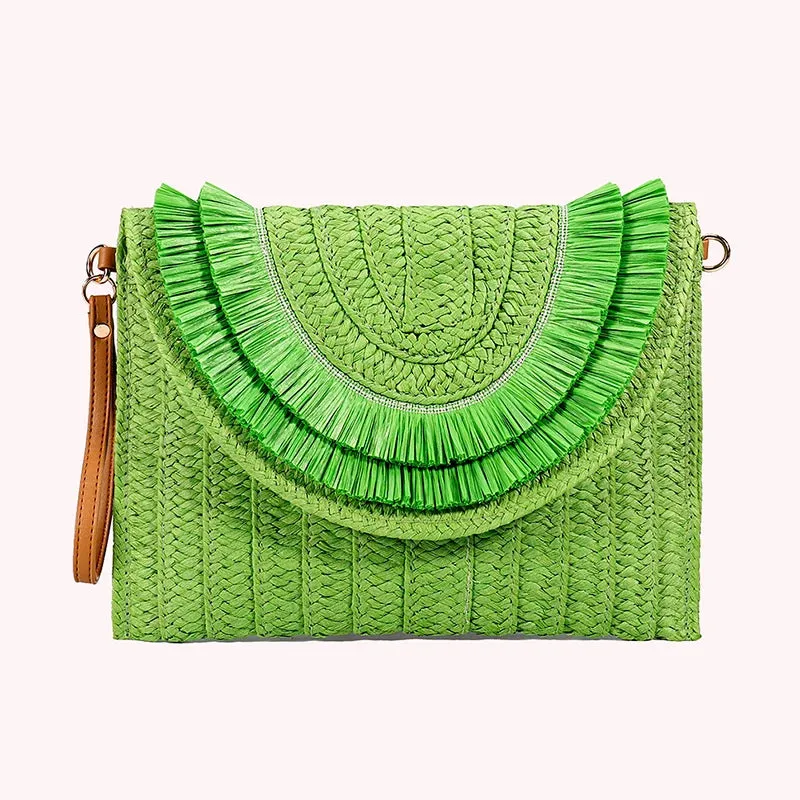 Veloria™ Tassel Flap Straw Bag