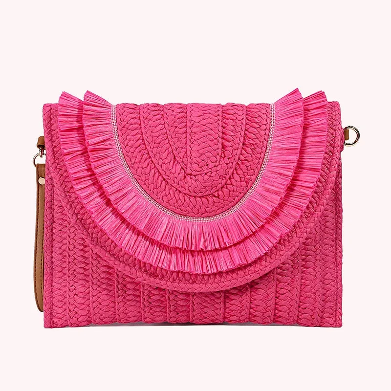 Veloria™ Tassel Flap Straw Bag