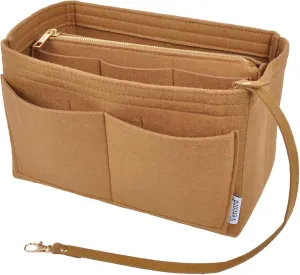 Vercord Felt Organizer Insert For Purse Handbag Tote Bag In Bag Inside Shaper Divider Neo Coffee Small