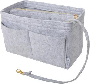 Vercord Felt Organizer Insert For Purse Handbag Tote Bag In Bag Inside Shaper Divider Neo Grey Small