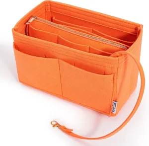 Vercord Felt Organizer Insert For Purse Handbag Tote Bag In Bag Inside Shaper Divider Neo Orange Medium