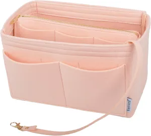 Vercord Felt Organizer Insert For Purse Handbag Tote Bag In Bag Inside Shaper Divider Neo Pink Small