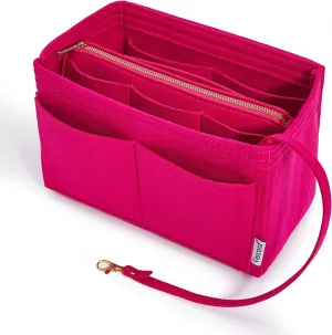 Vercord Felt Organizer Insert For Purse Handbag Tote Bag In Bag Inside Shaper Divider Neo Rose Medium
