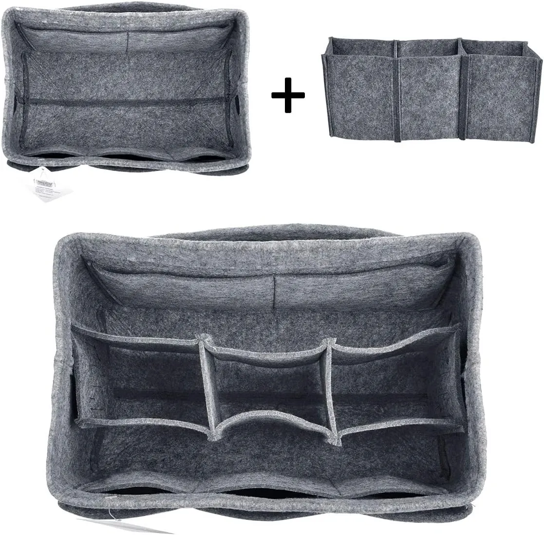 Vercord Felt Purse Organizer Handbag Insert Liner Shaper Bag in Bags for Speedy Neverfull Tote Grey Xlarge