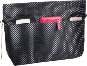 Vercord Handbag Purse Bag Insert Organizers Extra Thick Large Travel Handbag Organizer Black Polka Dot