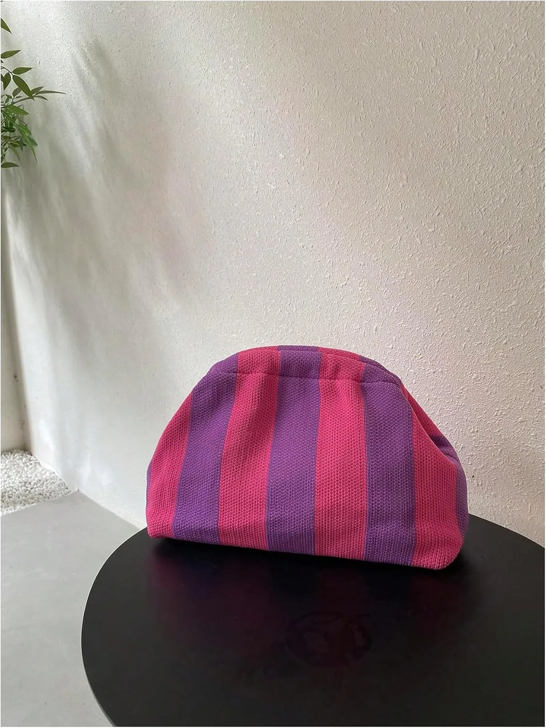 Verdusa Women's Colorblock Clutch Handbags Casual Crochet Bag Small Purse