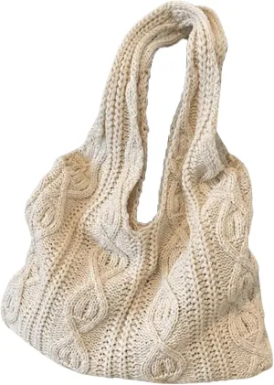 Verdusa Women's Knitted Crochet Shoulder Bags Casual Hobo Tote Bag Shopping Bags
