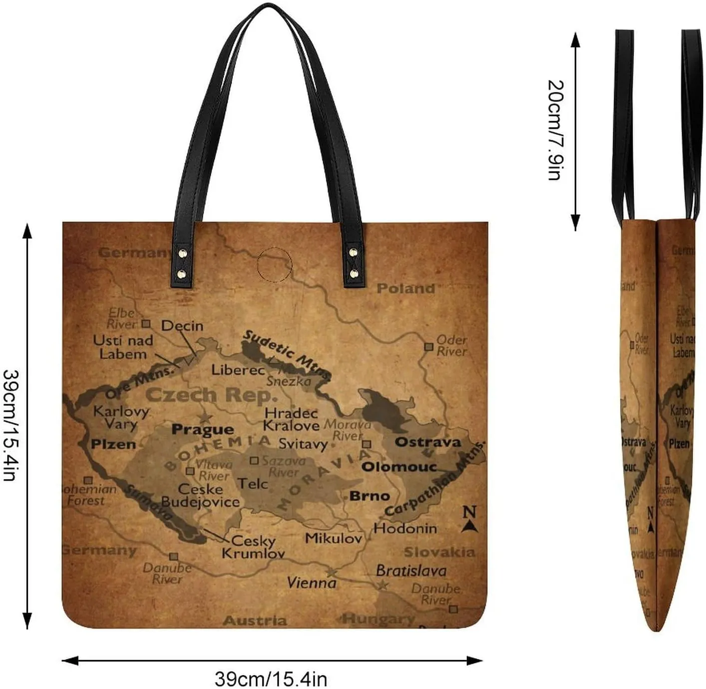 Vintage Maps of Guam Leather Handbags Shoping Bag Women Large Capacity Beach Bag