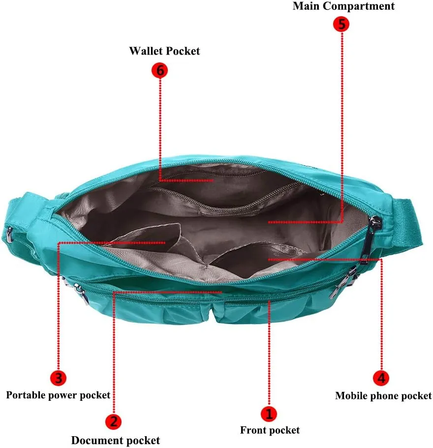 VOLGANIK ROCK Crossbody Purses for Women Shoulder Handbags Lightweight Waterproof Nylon Travel Bag Ladies Pocketbooks
