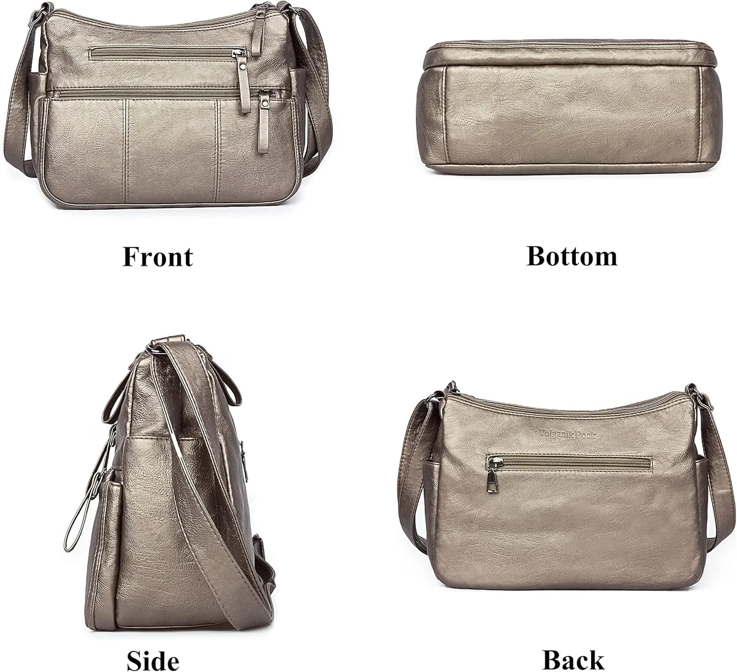 VOLGANIK ROCK Purses for Women Soft PU Leather Shoulder Bag Ladies Crossbody Purse and handbags Lightweight Pocketbook