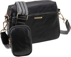 VX VONXURY Small Crossbody Bags for Women, Vegan Soft Pu Leather Triple Zipper Purse Handbags