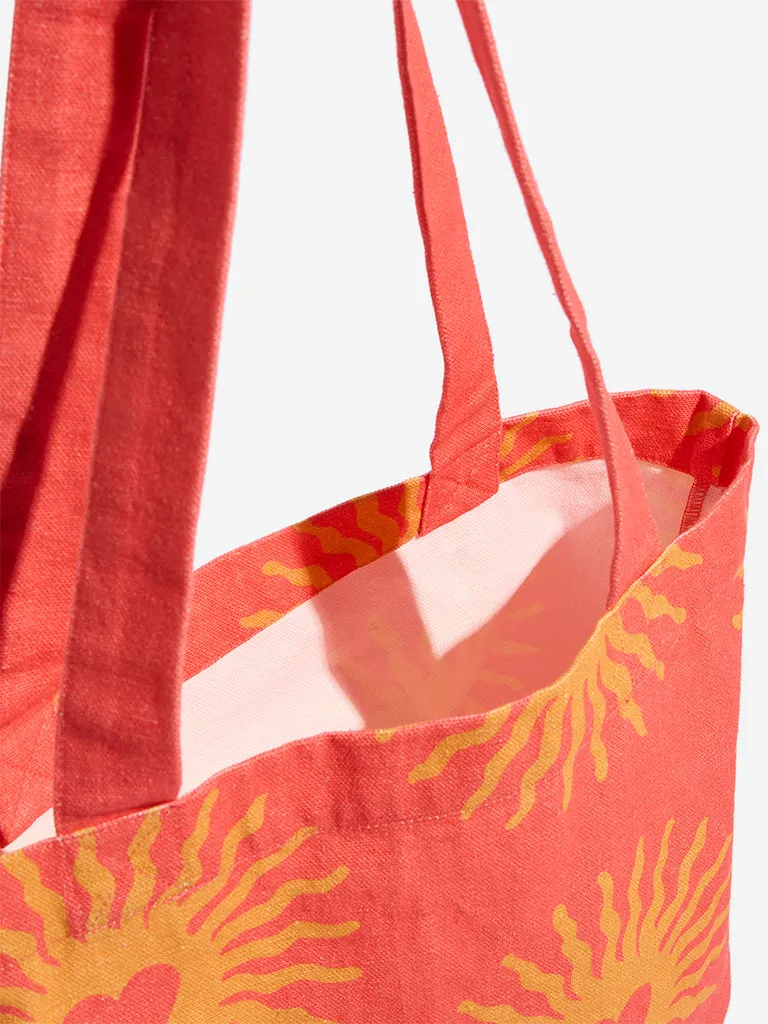 Westside Coral Printed Tote Bag