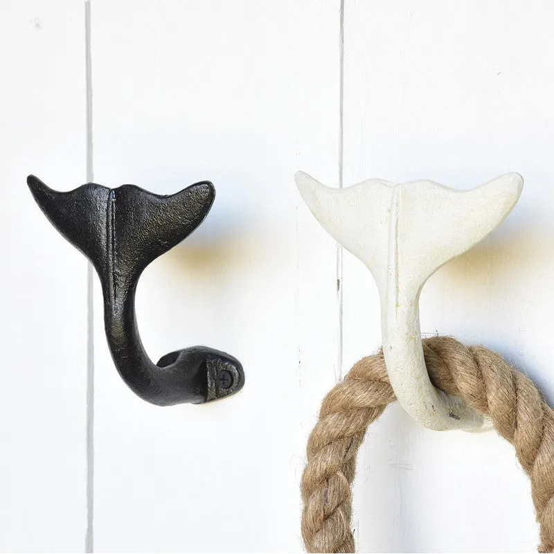 Whale Tail Wall Hook White