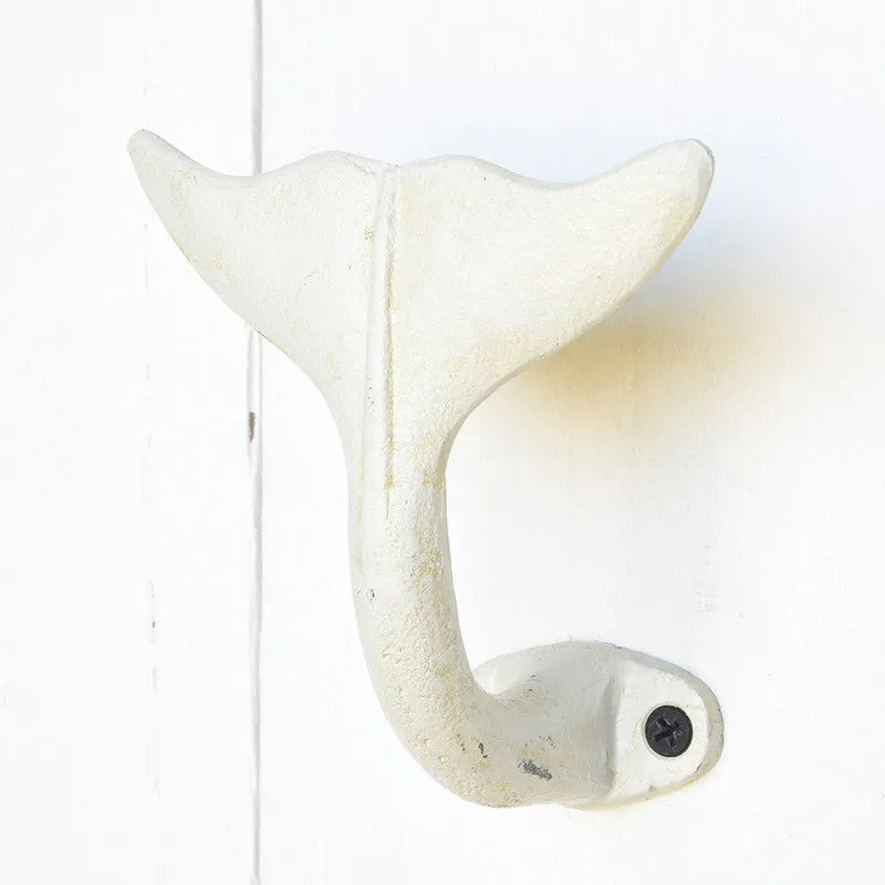 Whale Tail Wall Hook White
