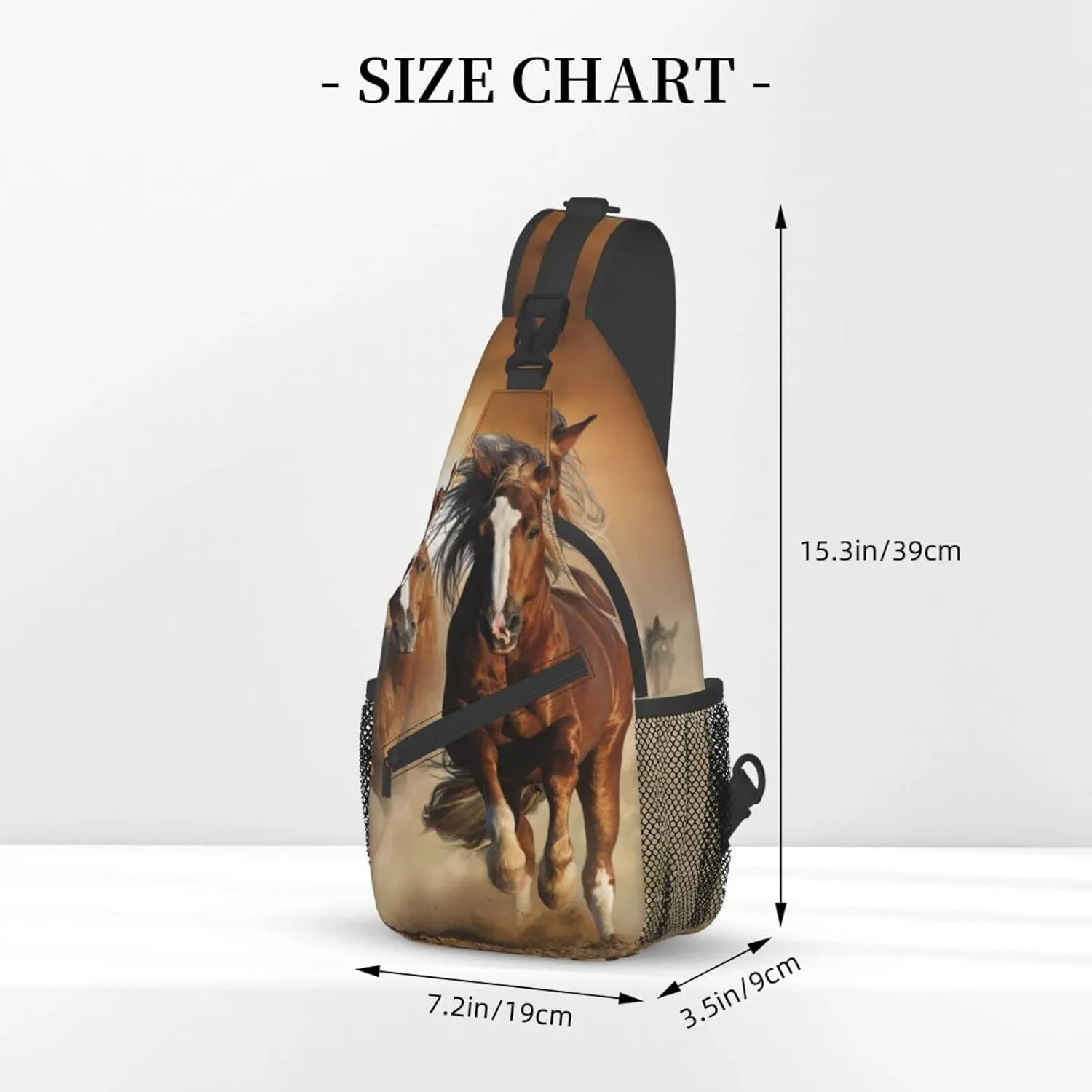 Wild Horses Crossbody Sling Backpack Travel Hiking Chest Daypack For Purses Shoulder Body Bag Women Men's