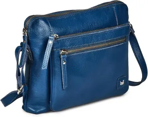 Wise Owl Accessories Small Soft Pebbled Real Leather Crossbody Handbags Purses Sling Crossover Shoulder Bag