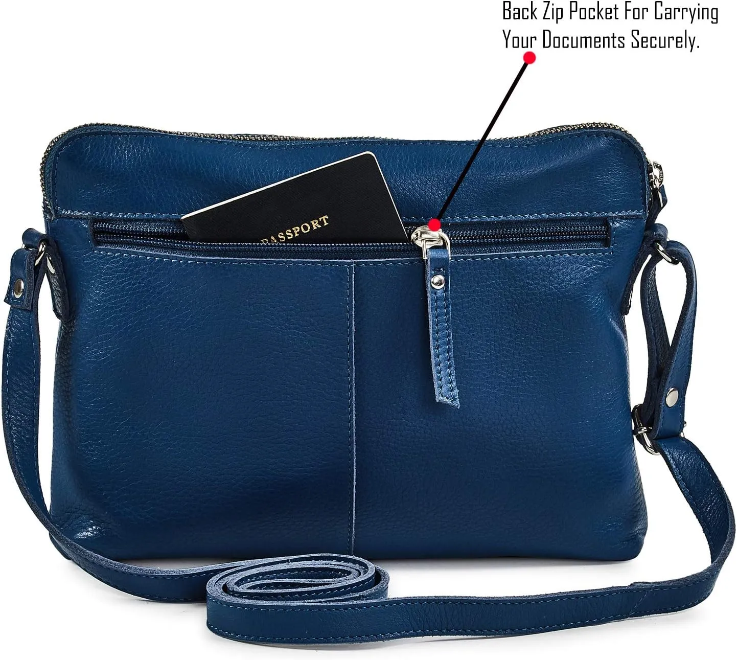 Wise Owl Accessories Small Soft Pebbled Real Leather Crossbody Handbags Purses Sling Crossover Shoulder Bag