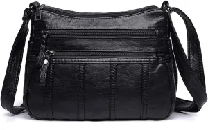 WITERY Crossboby Bag for Women - Soft PU Leather Multi-Pocket Shoulder Handbags Pocketbooks Medium Sized Bag Small Purses