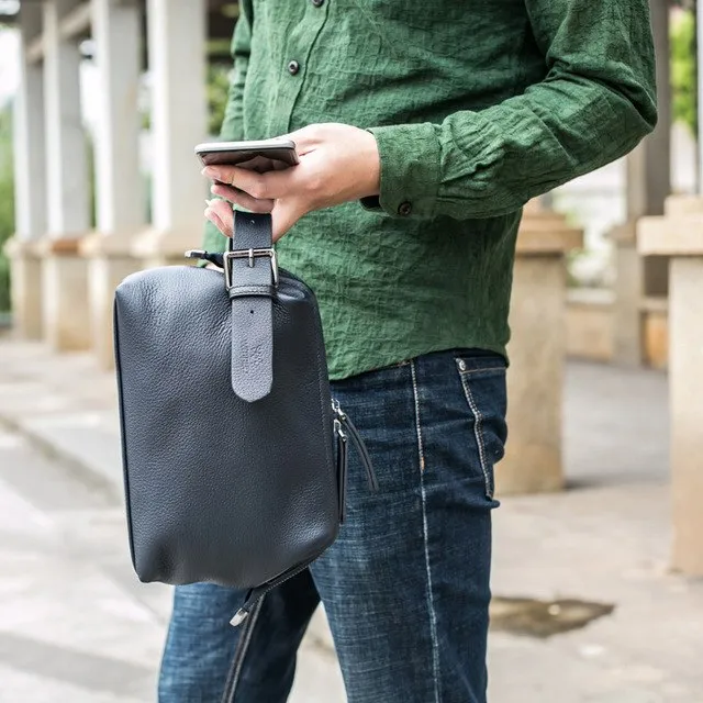 Wmnuo Soft Sheepskin Men Clutch  Bag