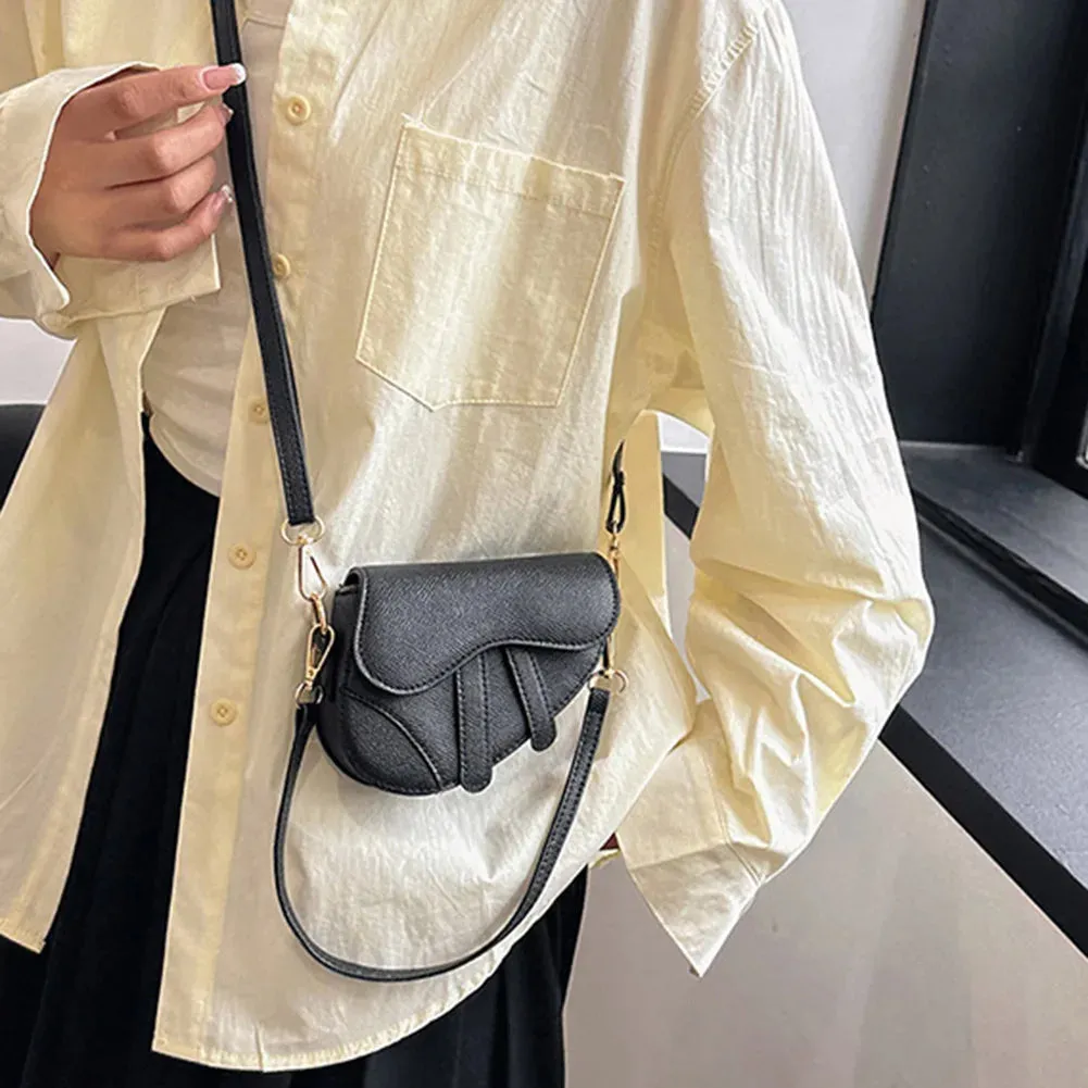Women Mini Handbags Saddle Bag Fashion Underarm Bag Hasp Zipper Solid Color Casual Simple Messenger Bag Designer Handbags