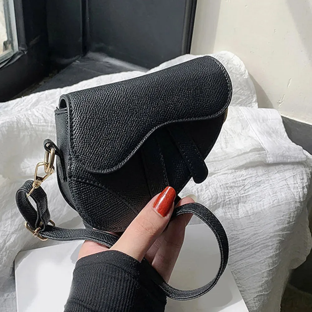 Women Mini Handbags Saddle Bag Fashion Underarm Bag Hasp Zipper Solid Color Casual Simple Messenger Bag Designer Handbags