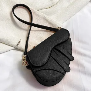 Women Mini Handbags Saddle Bag Fashion Underarm Bag Hasp Zipper Solid Color Casual Simple Messenger Bag Designer Handbags
