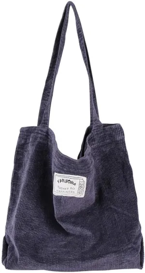 Women Shoulder Handbags Casual Hobo Bags Corduroy Shopper Tote Bag