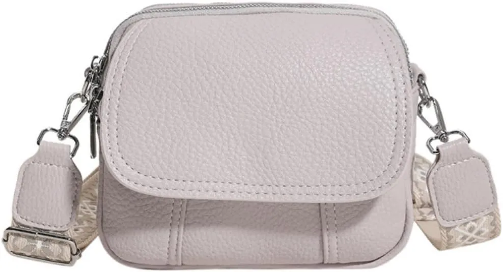 Women Small Crossbody Purse Fashion Lightweight Vegan Leather Handbags with Boho Strap Shoulder