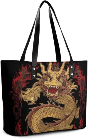 Women Tote Bags Casual Handbags PU Leather Shoulder Travel Bag