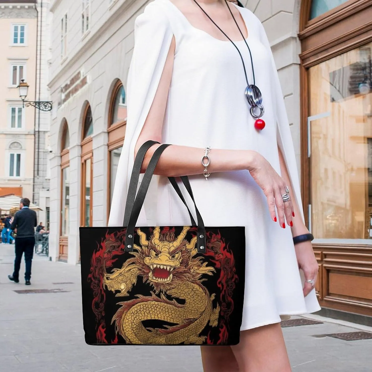 Women Tote Bags Casual Handbags PU Leather Shoulder Travel Bag