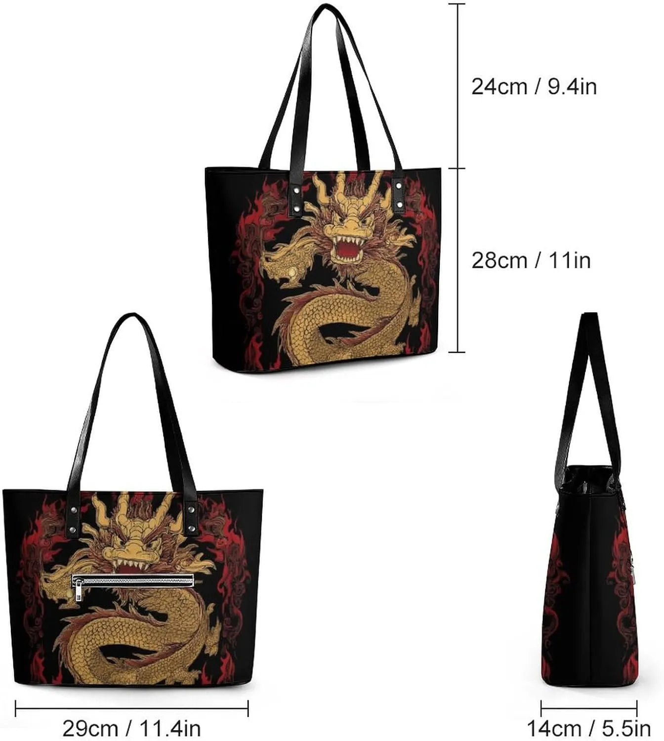 Women Tote Bags Casual Handbags PU Leather Shoulder Travel Bag