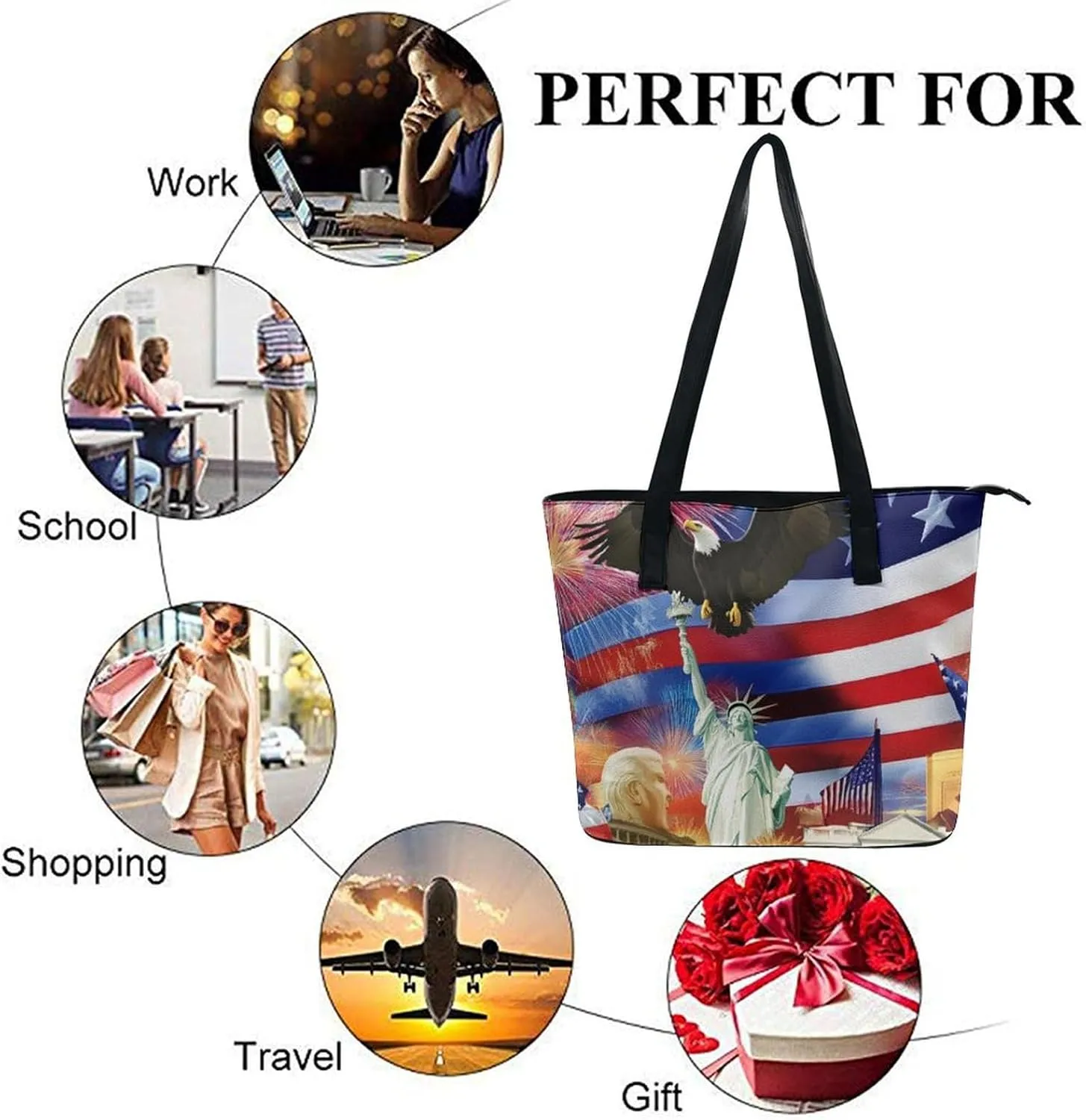Women Tote Bags Handbags PU Leather Shoulder Casual Handbags