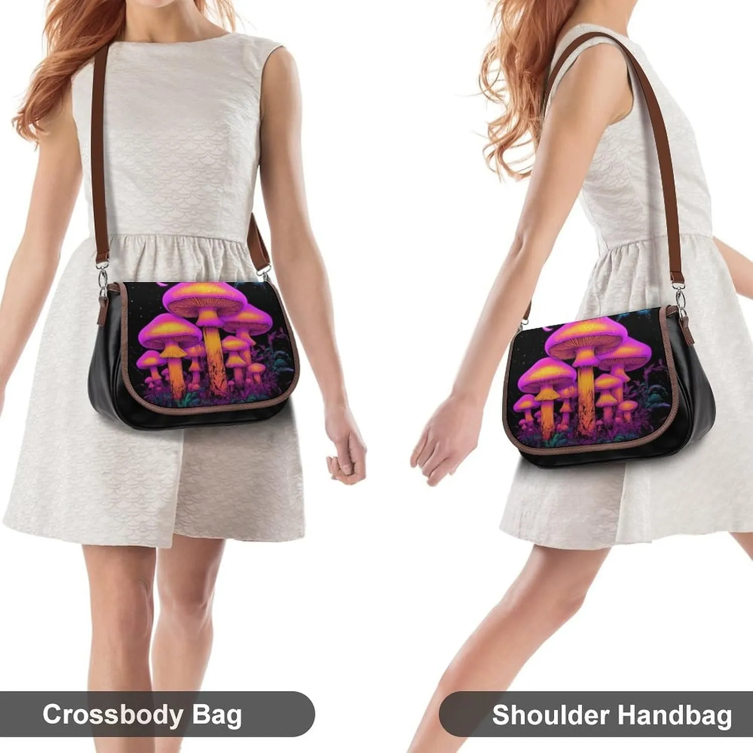 Women's Casual Crossbody Bag, Waterproof Leather Shoulder Purse Handbags for Work Travel