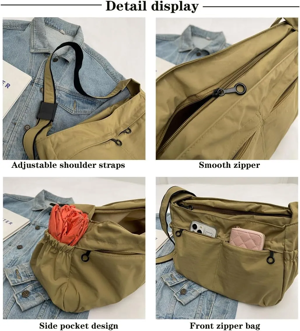 Women's casual shoulder bag, women's waterproof nylon dumpling bag, crossbody bag
