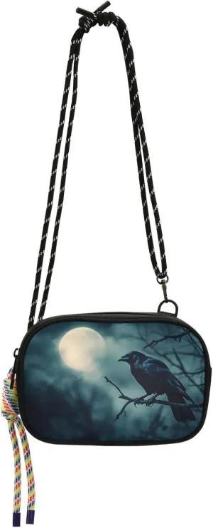 Women's Crossbody Handbags Crows Night Print Lightweight Shoulder Phone Purse for Walking, Hiking