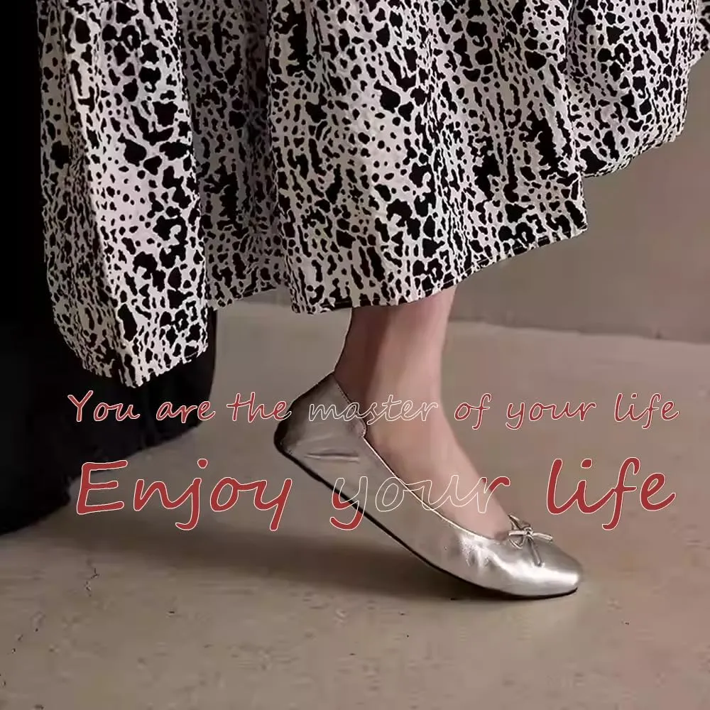 Women's Foldable Ballet Flats ，Portable Roll-Up Travel Shoes with Carrying Pouch, Lightweight Slip-On Comfort for Wedding, Bridesmaid & Dance Events