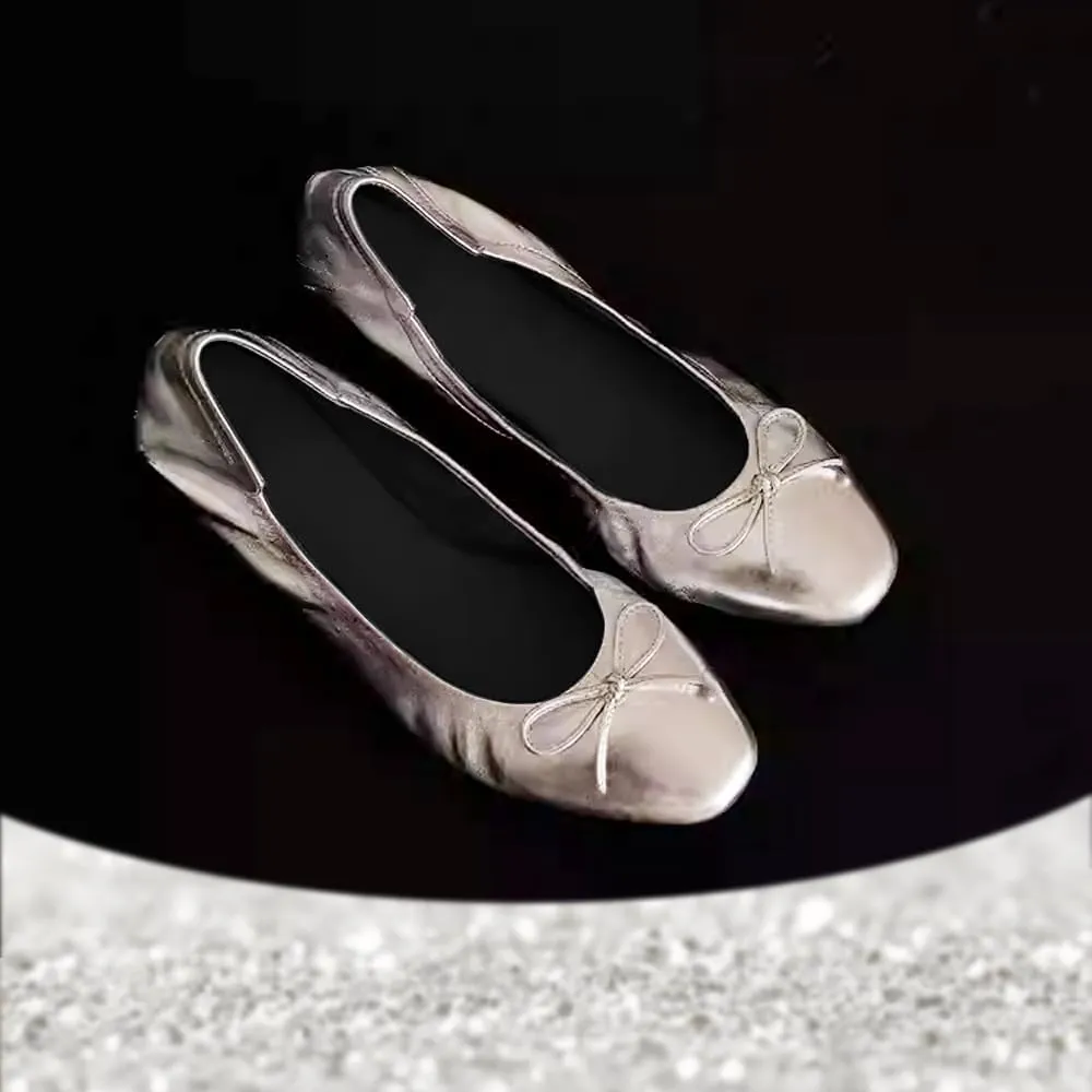 Women's Foldable Ballet Flats ，Portable Roll-Up Travel Shoes with Carrying Pouch, Lightweight Slip-On Comfort for Wedding, Bridesmaid & Dance Events