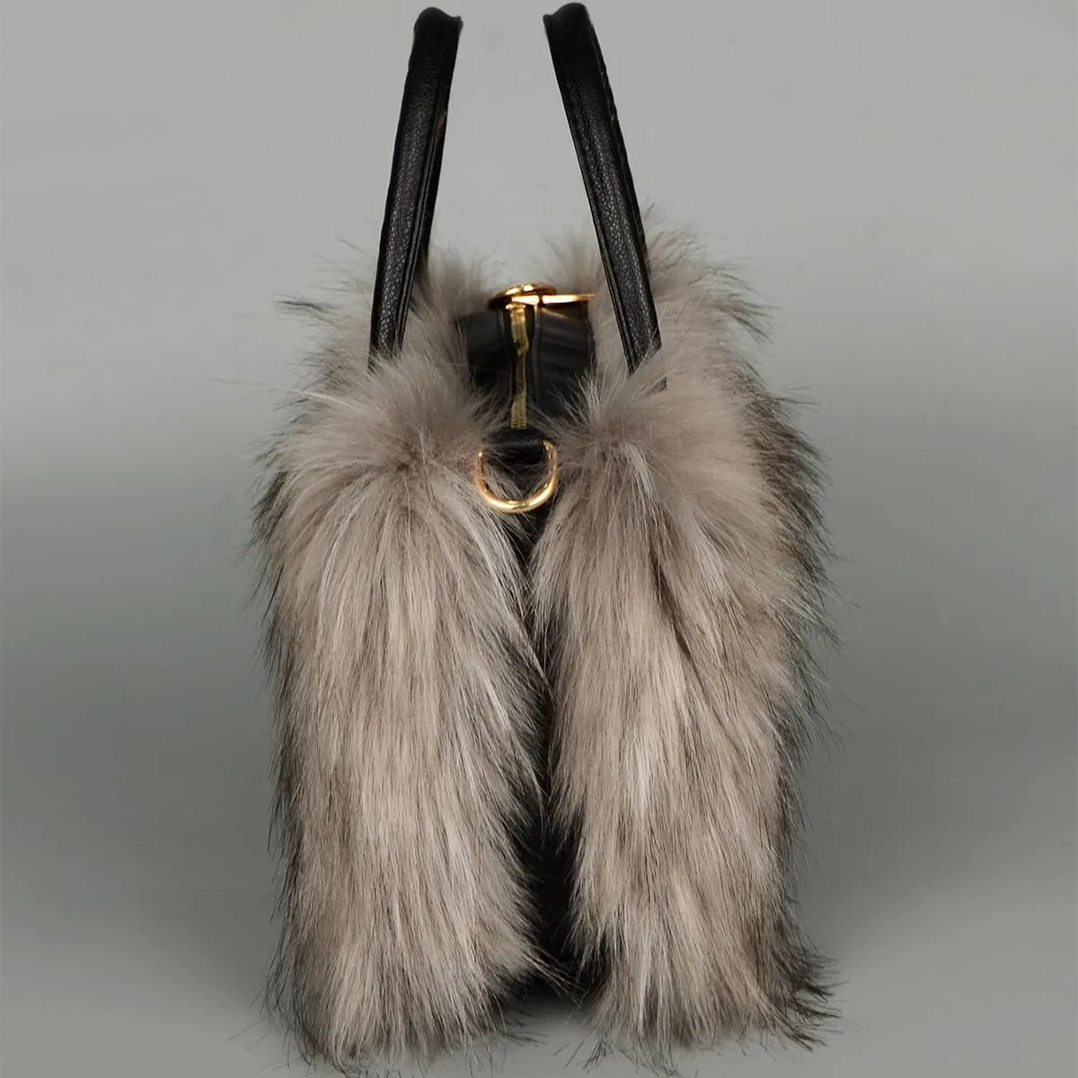 Women's Furry Shoulder Handbags Faux Fur Work Tote Bag for Women Fluffy Satchel Handbags Wristlet Zipper Purses