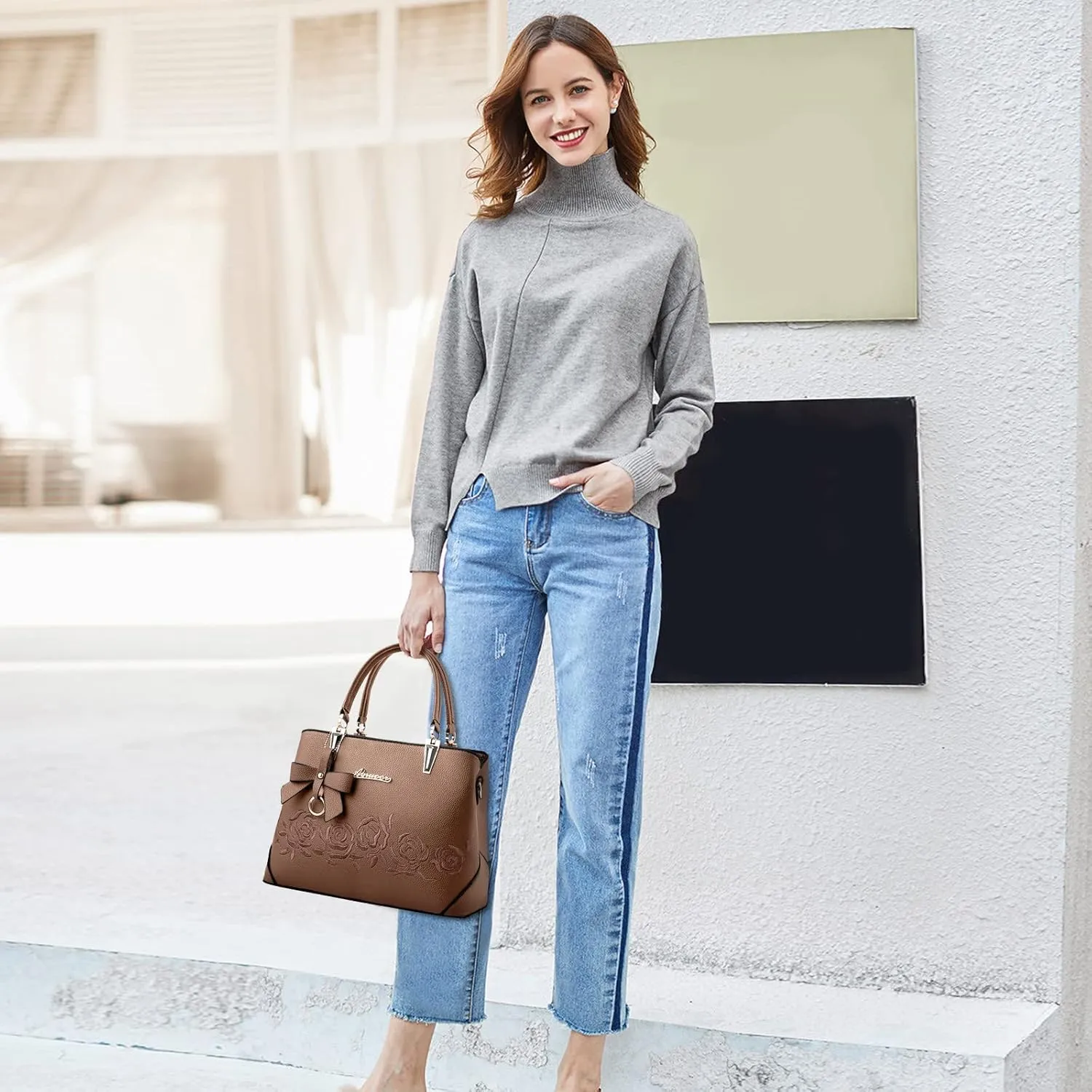 Womens Handbag Ladies Shoulder Bags Casual Messenger Bag Bowknot