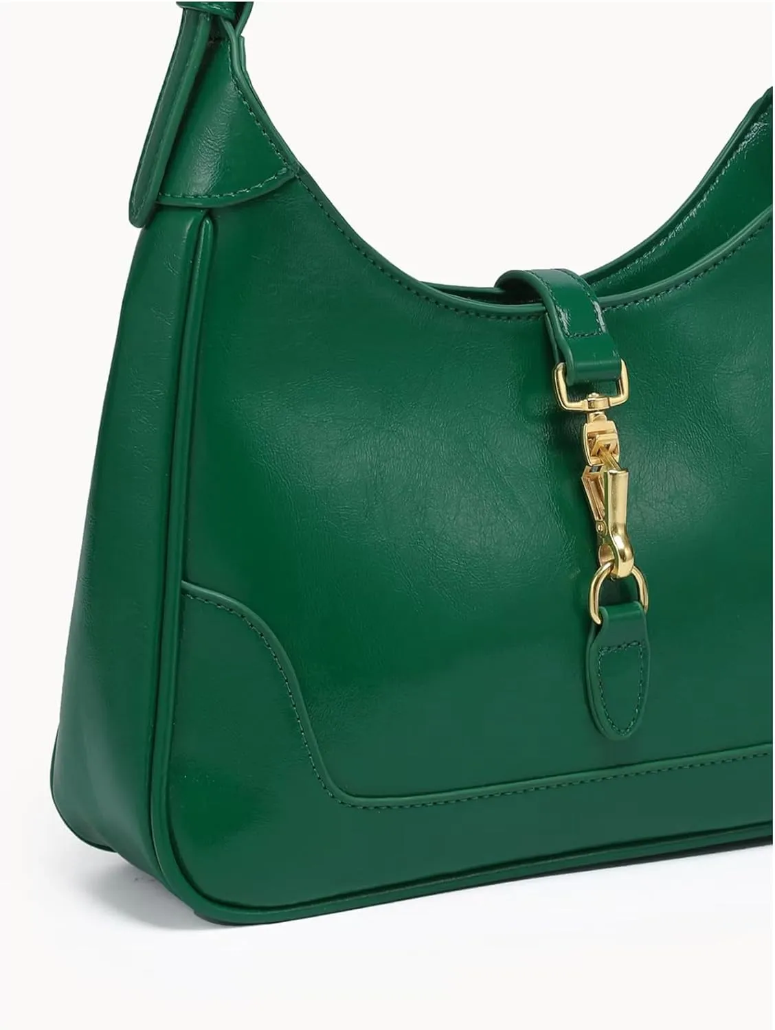 Women's PU Leather Clasp Shoulder Bag Adjustable Strap Vintage Hobo Handbags Purse