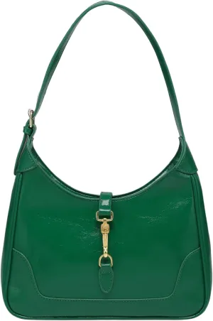 Women's PU Leather Clasp Shoulder Bag Adjustable Strap Vintage Hobo Handbags Purse