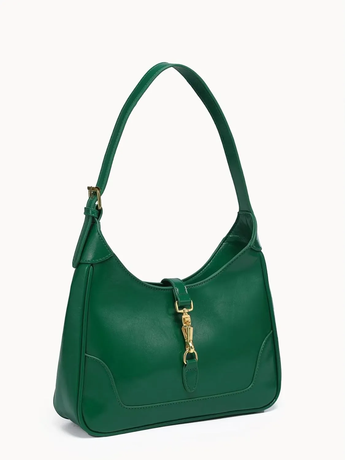 Women's PU Leather Clasp Shoulder Bag Adjustable Strap Vintage Hobo Handbags Purse