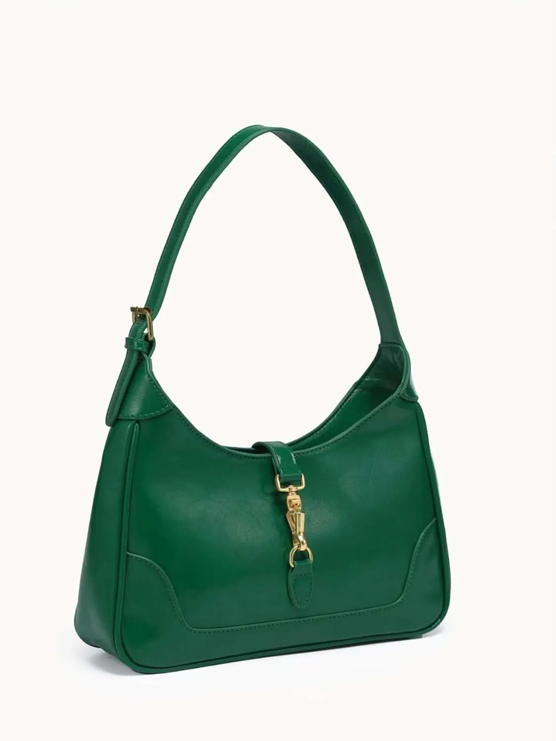 Women's PU Leather Clasp Shoulder Bag Adjustable Strap Vintage Hobo Handbags Purse