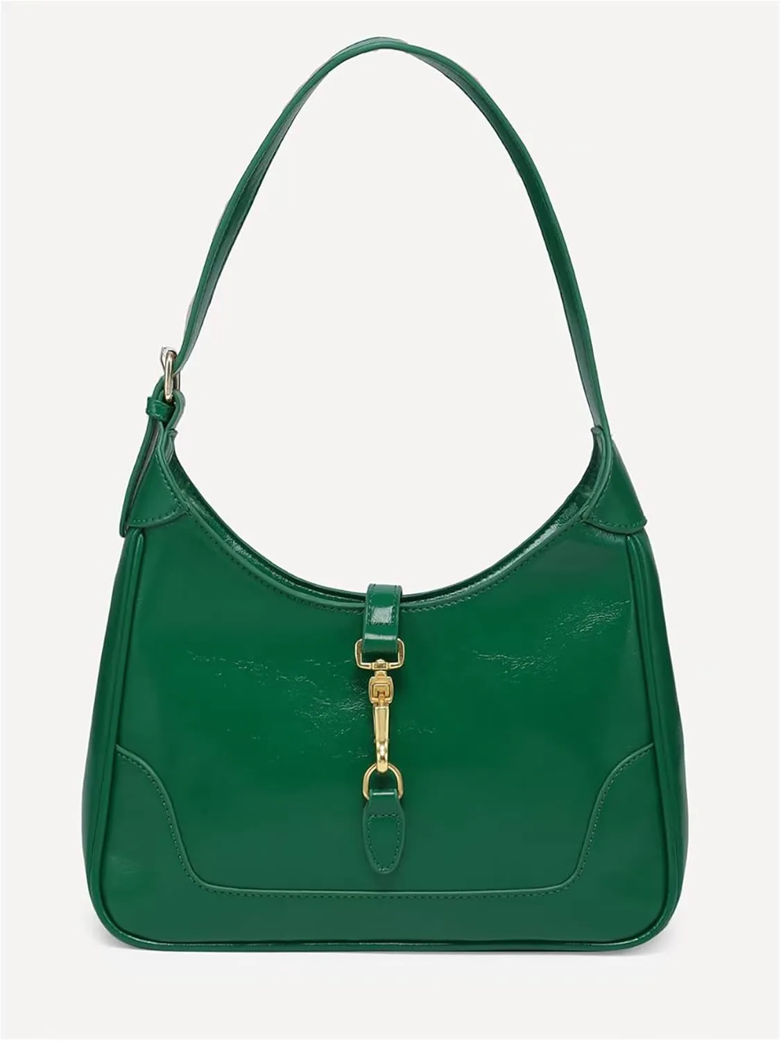 Women's PU Leather Clasp Shoulder Bag Adjustable Strap Vintage Hobo Handbags Purse
