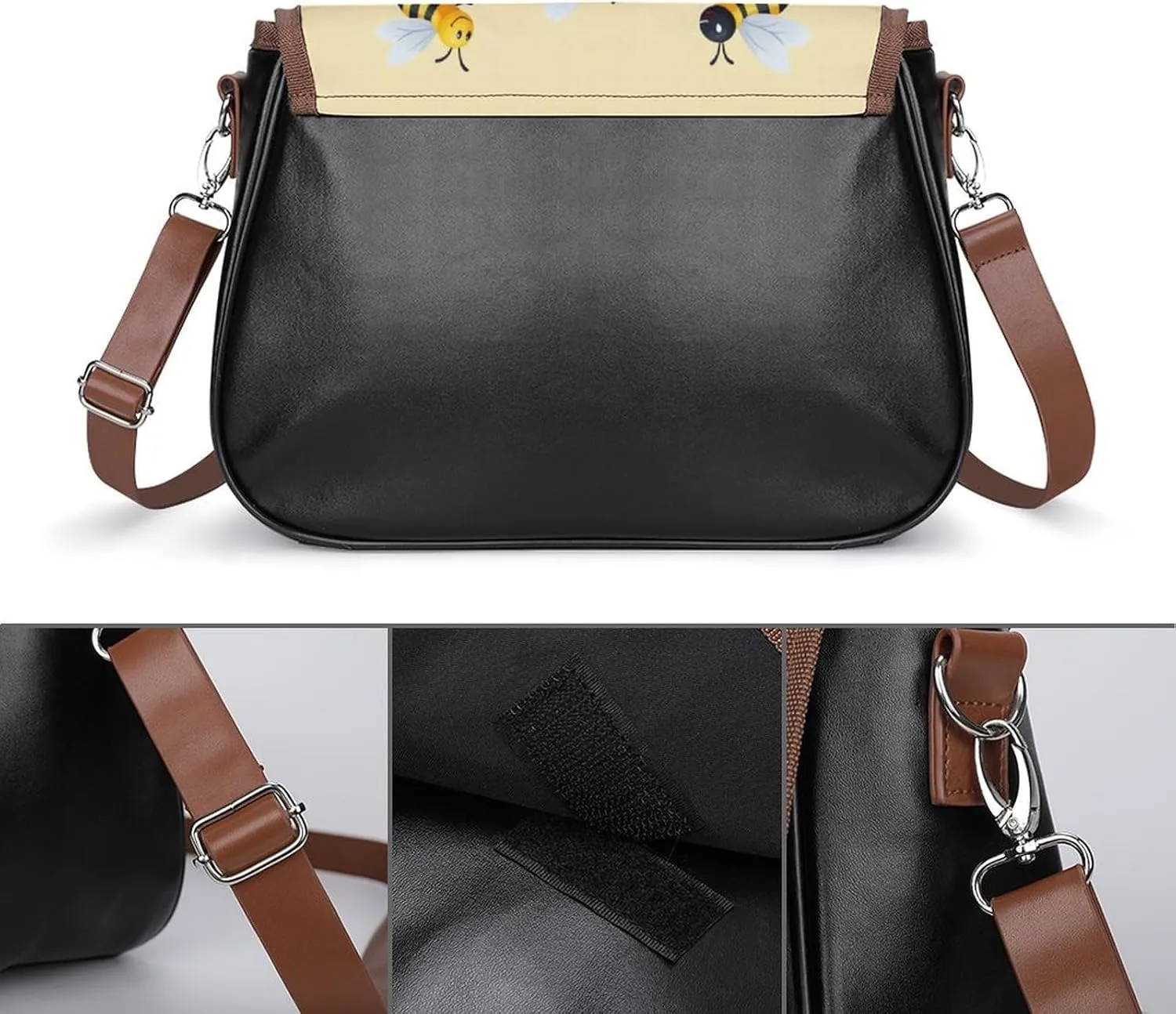 Womens PU Leather Crossbody Bag Lightweight Cellphone Purse Handbags with Adjustable Strap