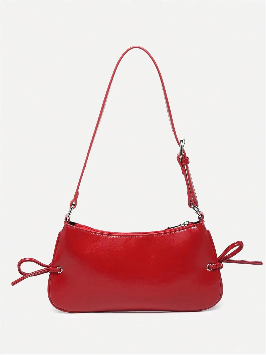 Women's PU Leather Top Handle Shoulder Bag Bow Vintage Purses Bags Y2k Handbags